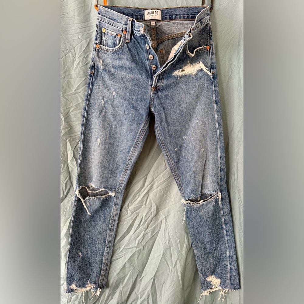 Agolde Ripped Denim Jeans